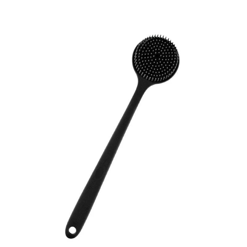Silicone Bath Brush Long Handle Double-Sided Extended Bathing Scrubbing Massage Brush Back Scrubber for Men and Women
