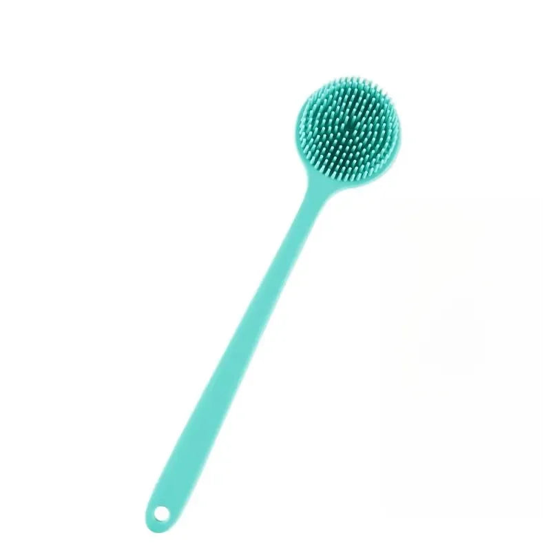 Silicone Bath Brush Long Handle Double-Sided Extended Bathing Scrubbing Massage Brush Back Scrubber for Men and Women